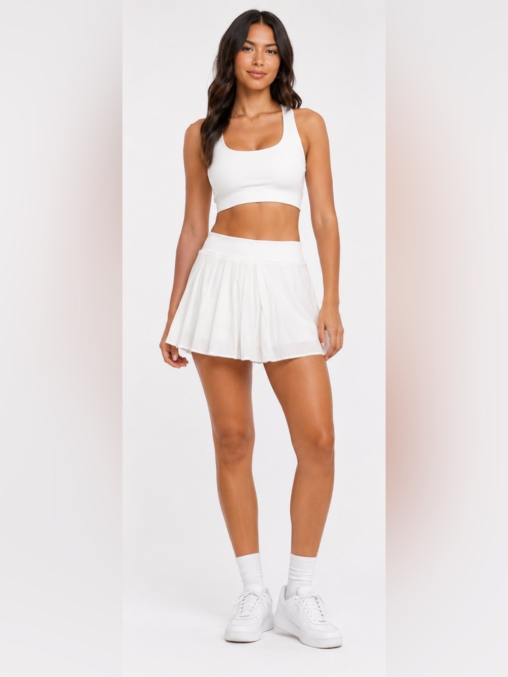Lolë White Pleated Tennis Golf Skort XL BNWT
